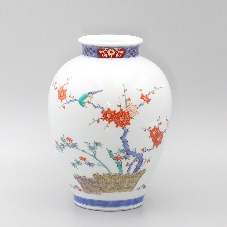 花瓶 染錦 梅竹鳥文 | 花瓶・瓶 | 柿右衛門窯公式オンラインショップ