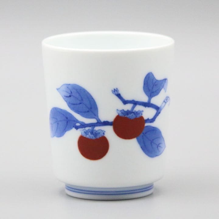 今右衛門 錦 藤袴絵組湯呑 蓋付 共箱付 / 柿右衛門