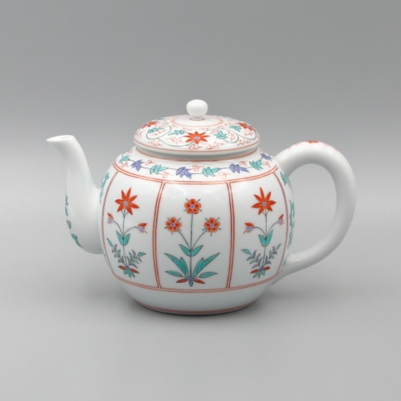 柿右衛門 水注 土瓶形 草花文