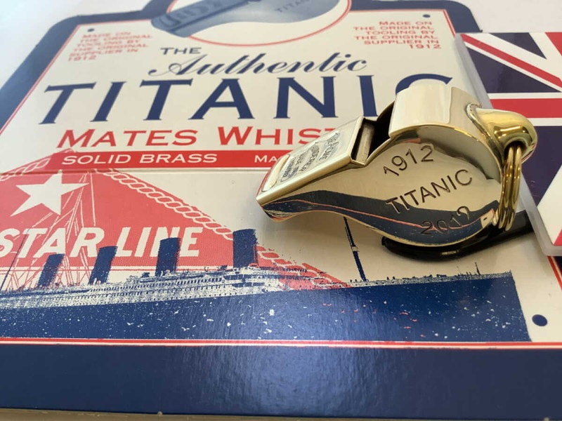 英国製タイタニック100周年記念笛GDホイッスル金色真鍮笛 Titanic1912