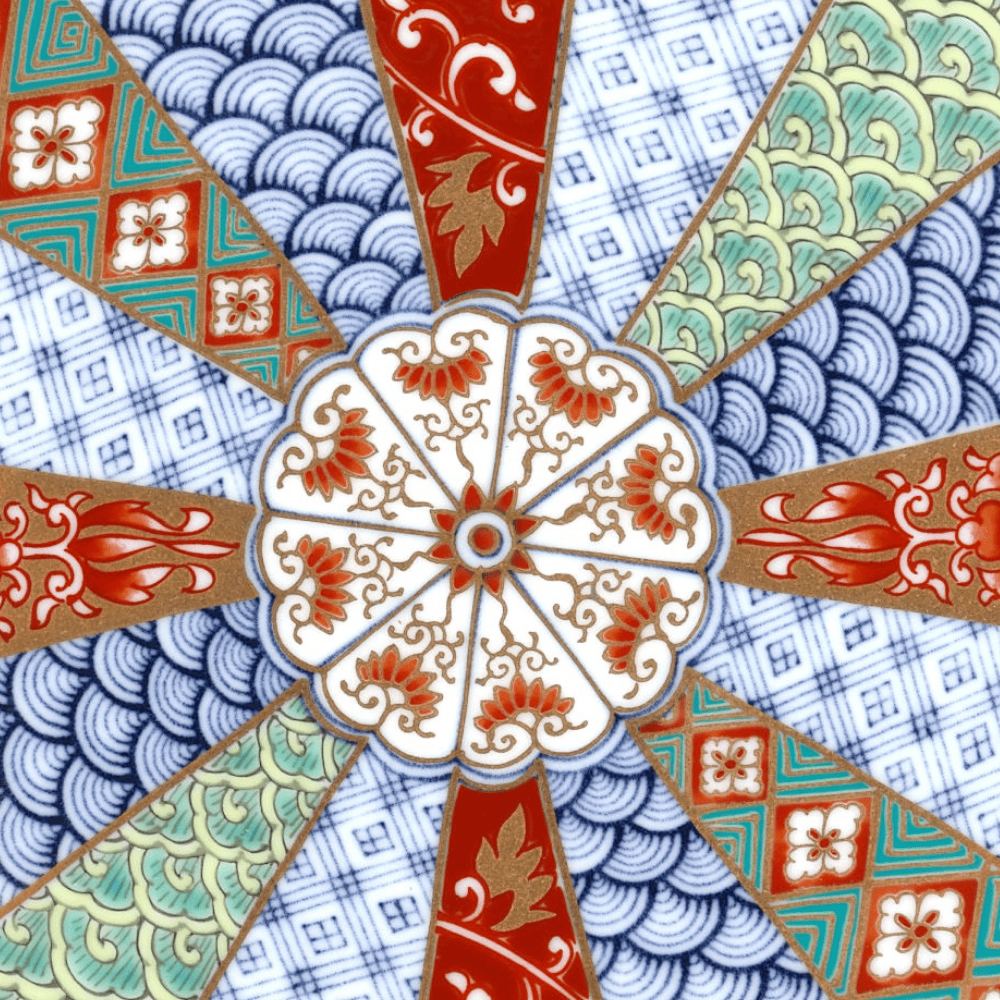 林九郎窯】菊割花地紋8号皿【波佐見焼】｜創亭やぶきたオンライン