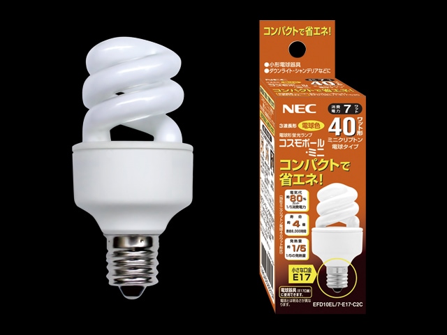 NECライティング コスモボールミニ EFD10EL/7-E17-C2C クリプトン電球