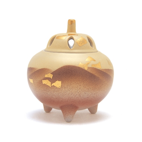 九谷焼 九谷光仙造 金襴手 雲龍文 香炉 共箱 V R7412 九谷焼 九谷光仙