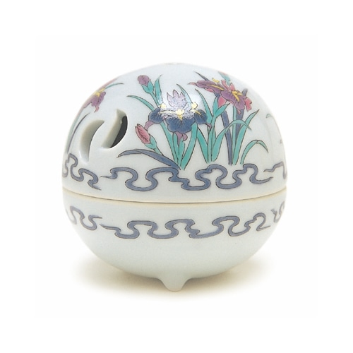 香器『香炉【錦菖蒲 [丸]/其泉】紙箱入[有田焼]』日本香堂 | 取扱い