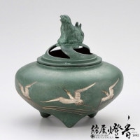 香炉/香器『高岡銅器【平型/波千鳥香炉】銅製・正晴作[空焚き用]』竹中