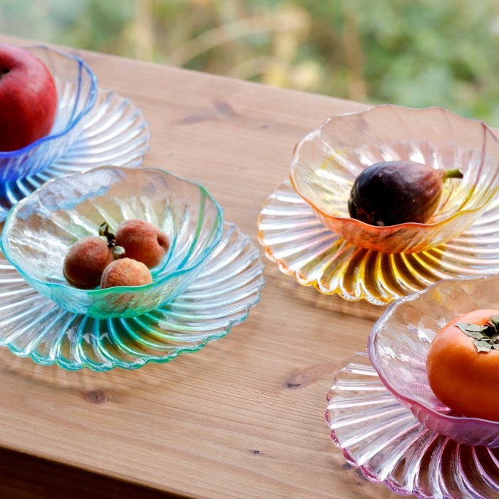 北一硝子のヴィンテージ飾り大皿（新風彩 銘々皿）約36cm 日々の暮らし