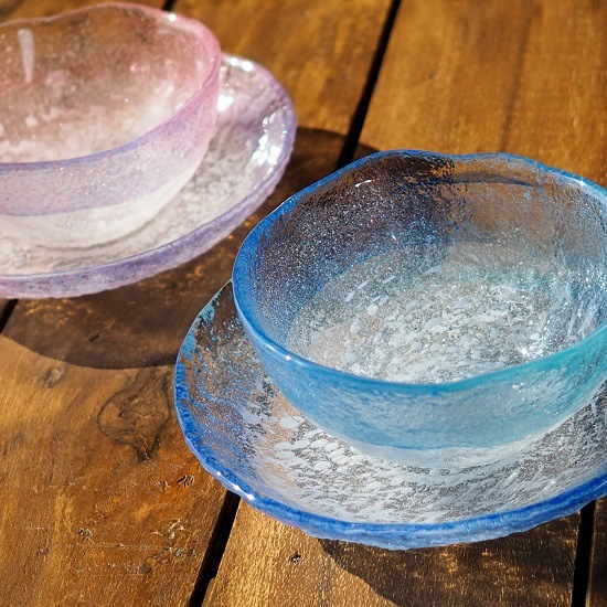 早い者勝ち‼️ ✨新品未使用✨硝子工芸品 琉球ビードロ硝子 ボウル皿