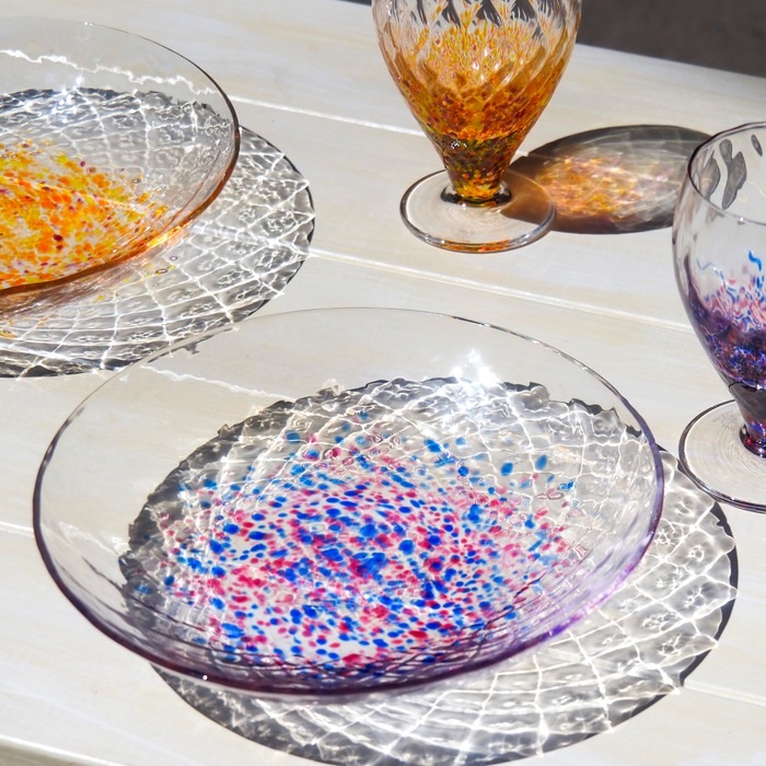 北一硝子のヴィンテージ飾り大皿（新風彩 銘々皿）約36cm 日々の暮らし