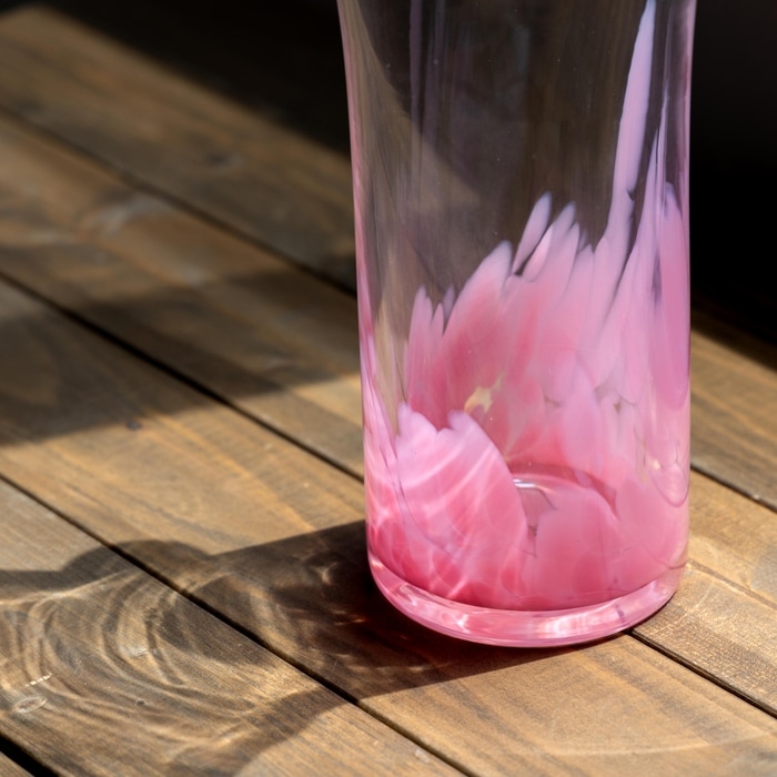 美品 フリルガラス きたいち きたいち硝子 フラワーベース 花瓶 花器