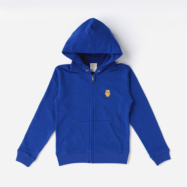 青のパーカー BMSGツートンジップパーカー BLUE