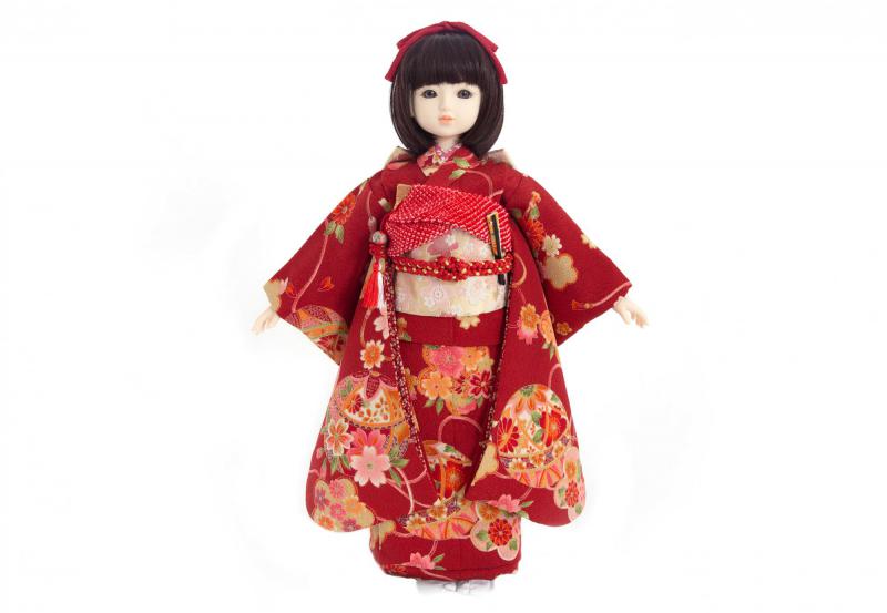 着物9点セット(鞠に桜・赤) | あや,着物 | 人形工房松寿オフィシャル