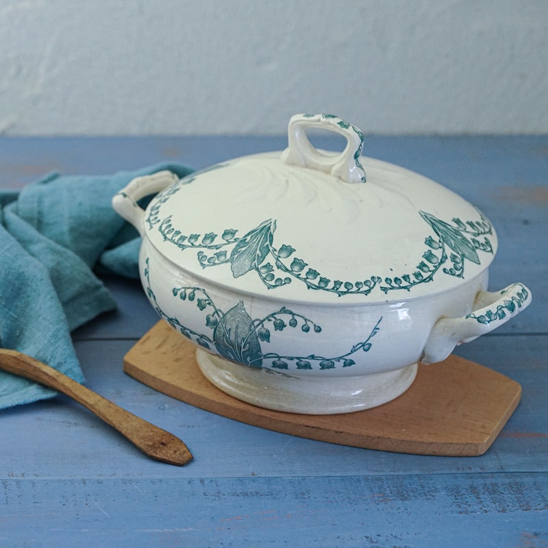 フランスアンティーク ロンシャン窯LonchampスズランMuguetのスー