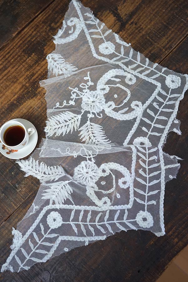 アンティークベルギー デュセス＆プリンセスレース ロングショール