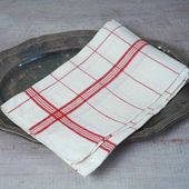 アンティークリネンレッドラインのキッチンリネン78×62.5cm gli-0364の