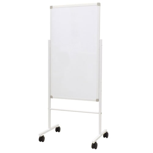 ホワイトボード 脚付き 500×900mm 両面 無地 スチール 縦型 キャスター