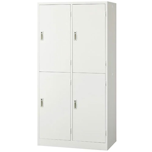 ロッカー 4人用ワイド ホワイト 鍵付き 日本製 AKL-W4WS オフィス家具