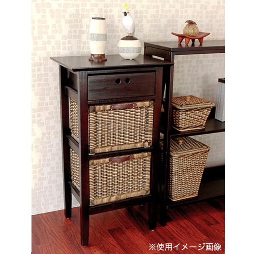 只今お値引き中・希少品】天然木ラタン籐ワゴン】引き出し2個付き 今週