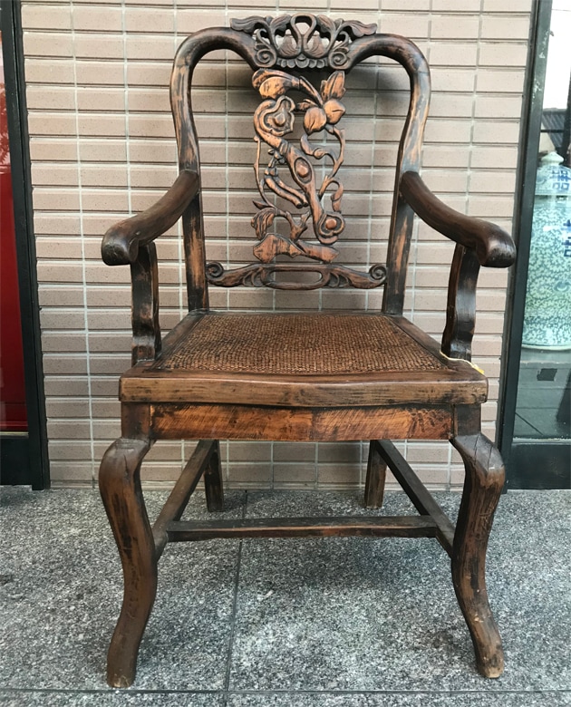 吉祥彫刻の清代アンティークチェア | シノワズリ シノワズリー