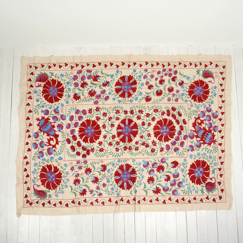 オールドスザンニ 145cm×200cm 中央アジア手刺繍布｜マライカ公式通販