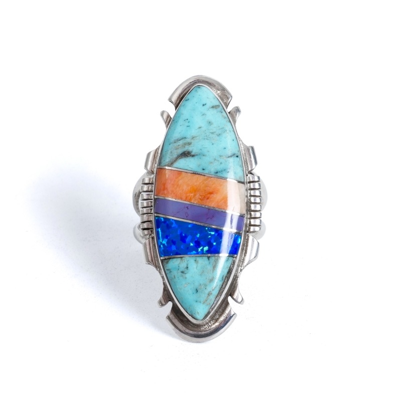 16号 ナバホ族 Steve Francisco インレイ リング｜マライカ公式通販