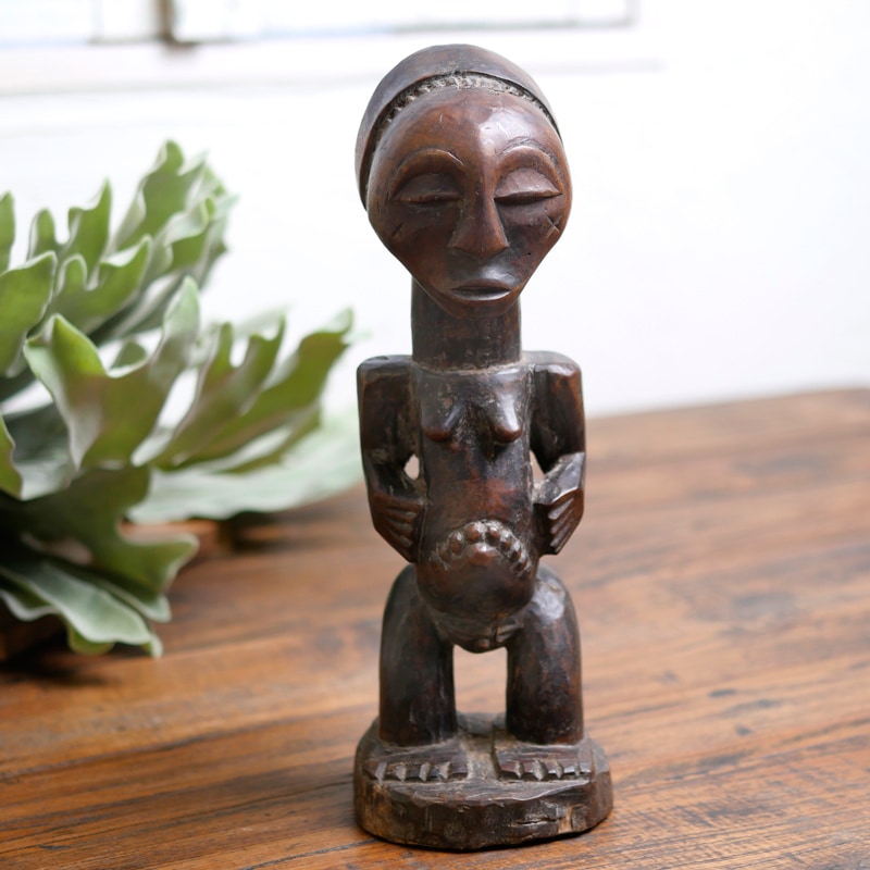 ルバ族？木彫り像彫像コンゴ民主共和国？バルバ？アフリカ オブジェ