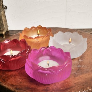 ガラスロータスキャンドルホルダー｜マライカ公式通販