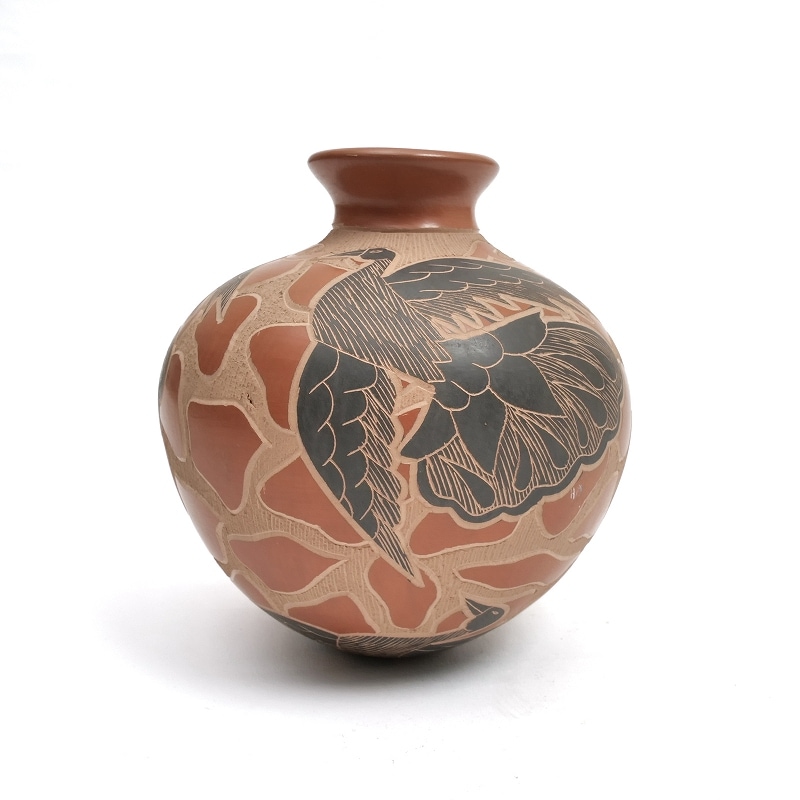 マタ・オルティス陶器 by Lupe Soto 黒い鳥壺｜マライカ公式通販