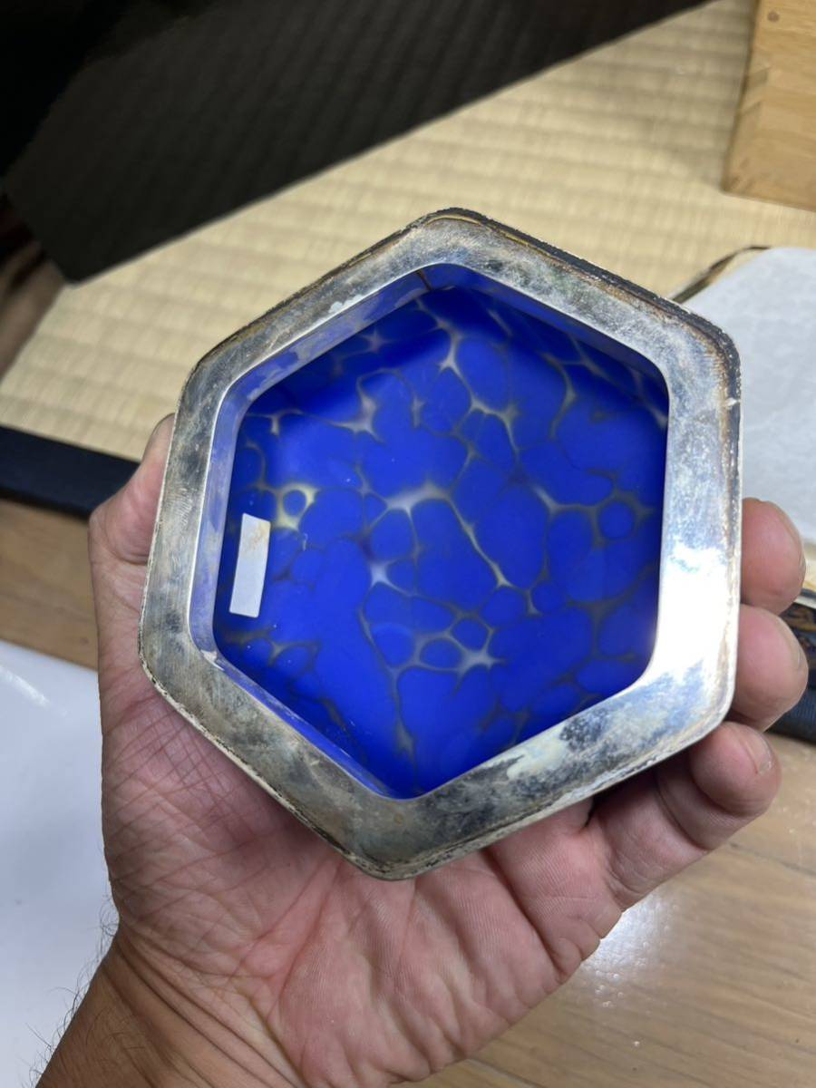 希少 36cm 藤田喬平 共箱付 自筆銘入り 花鉢 人間国宝 文化勲章