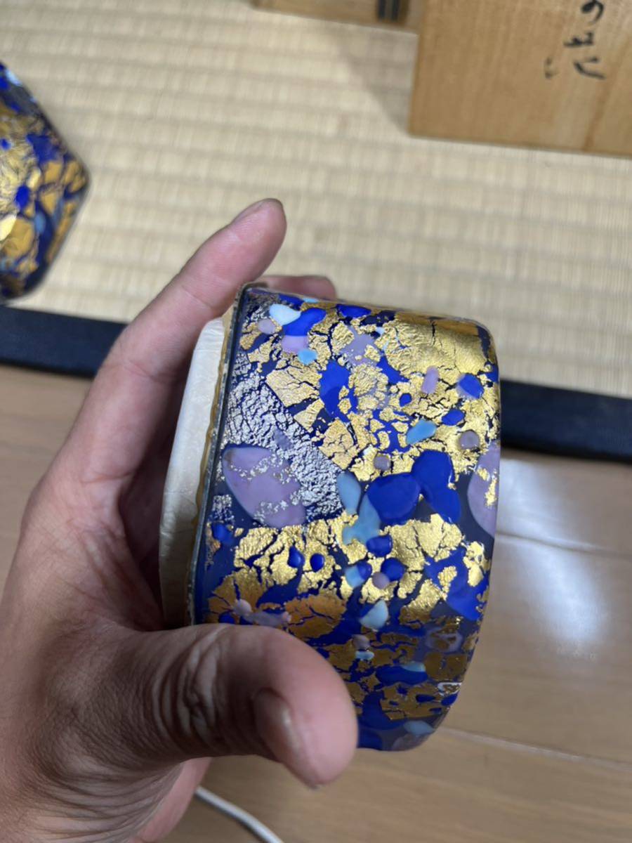 本物保証】藤田喬平 手吹 金彩白地鉢 共箱 送料込み Yahoo