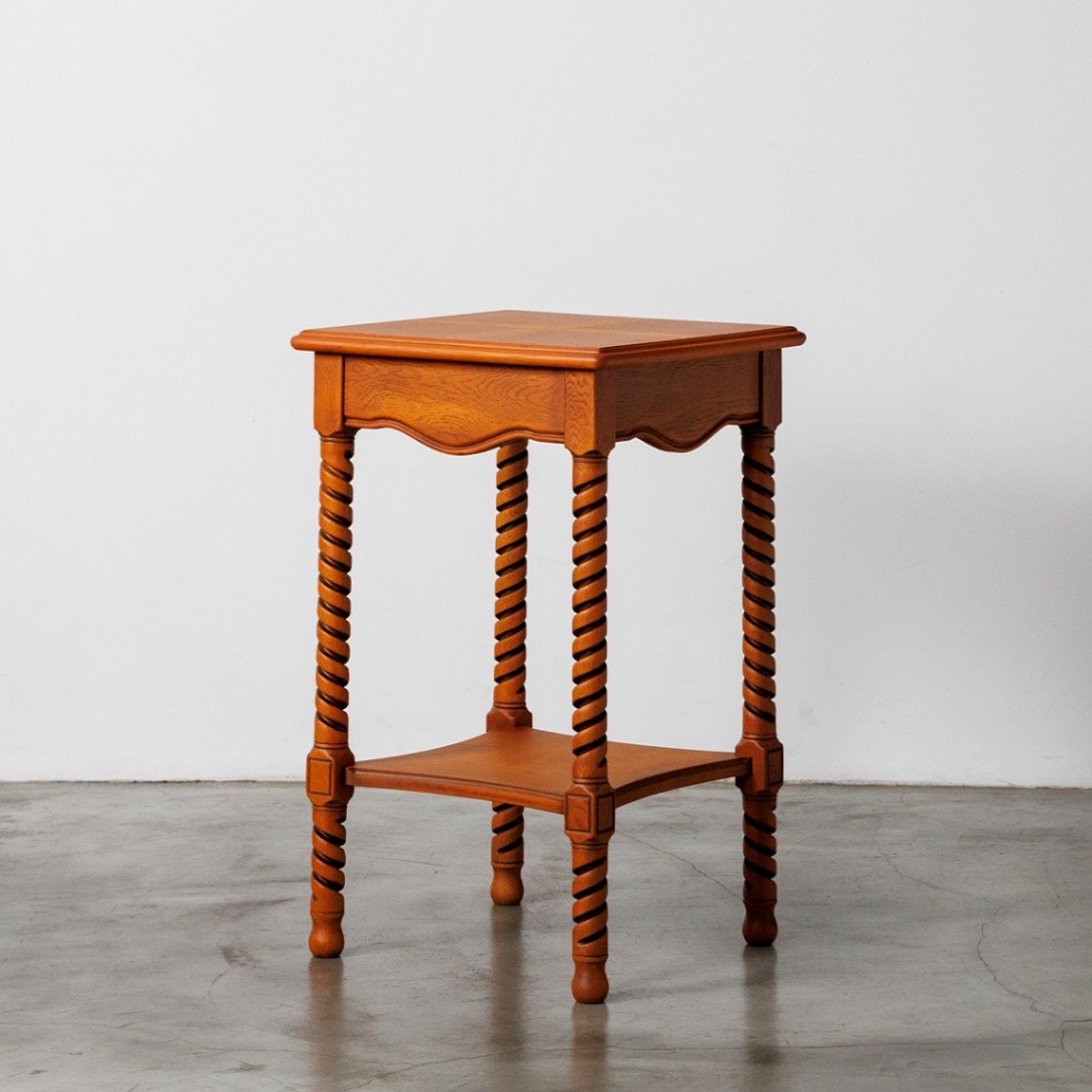 サイドテーブル 2段 丸型 曲木 天然木｜サイドテーブル 丸型 北欧」