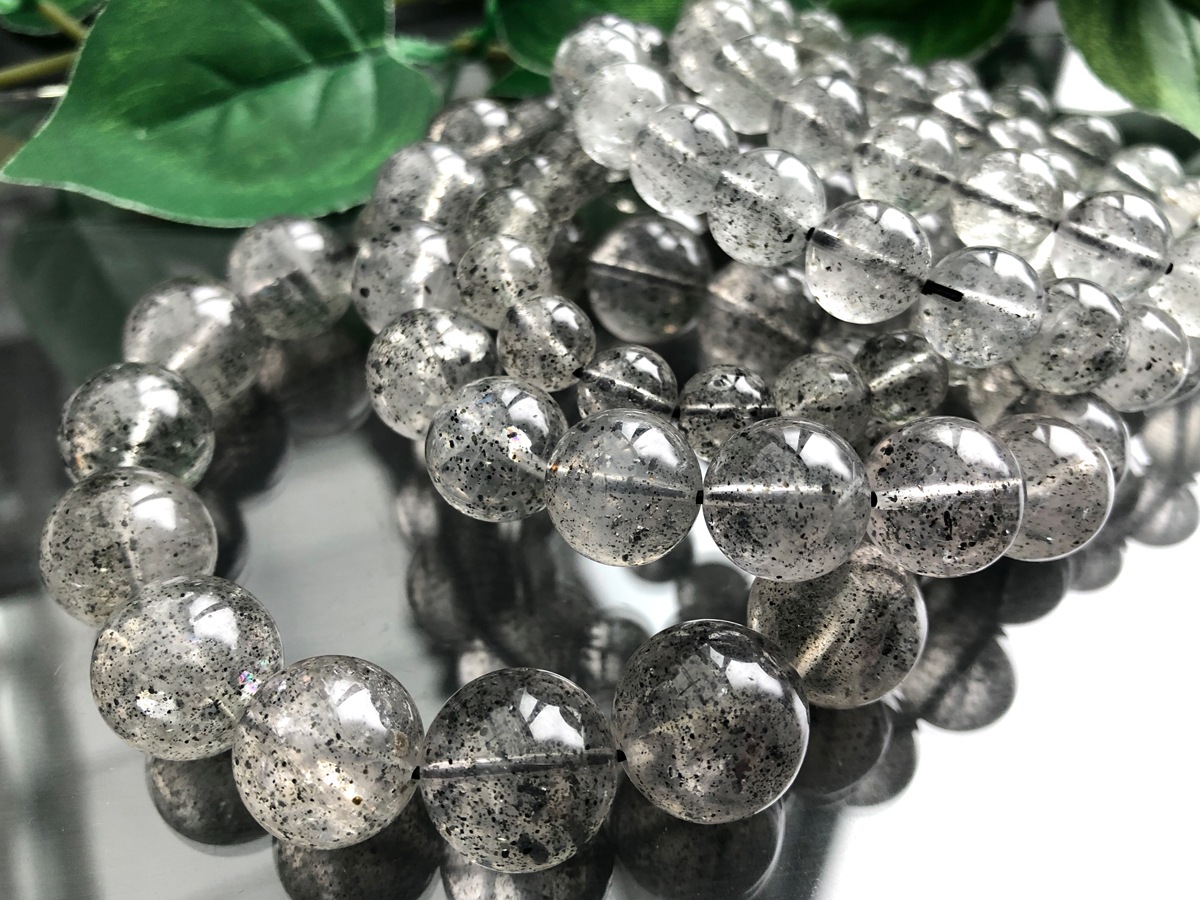 希少色☆天然石ブレスレット/ブラックスーパーセブン/約9mm/1本