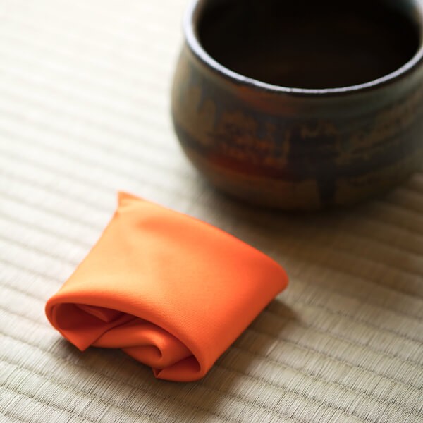 四季 彩 帛紗（オレンジ） （茶道具セット 茶道 薄茶用 抹茶 ギフト
