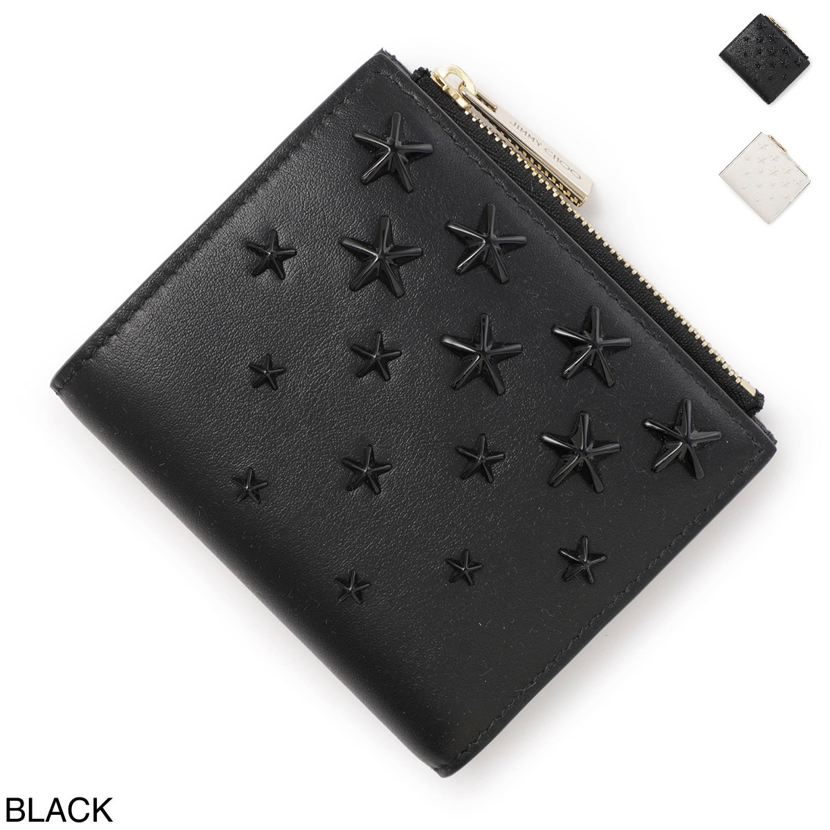 ジミーチュウ 二つ折り財布 Jimmy Choo(ジミーチュウ)黒財布二つ折