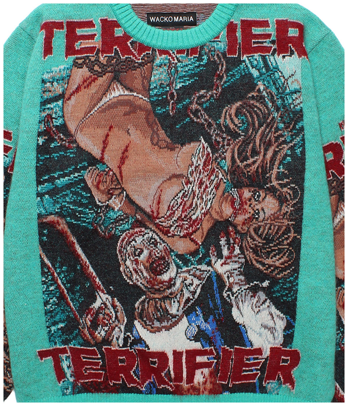 TERRIFIER / MOHAIR JACQUARD KNIT SWEATER【MINT】｜WACKO MARIA