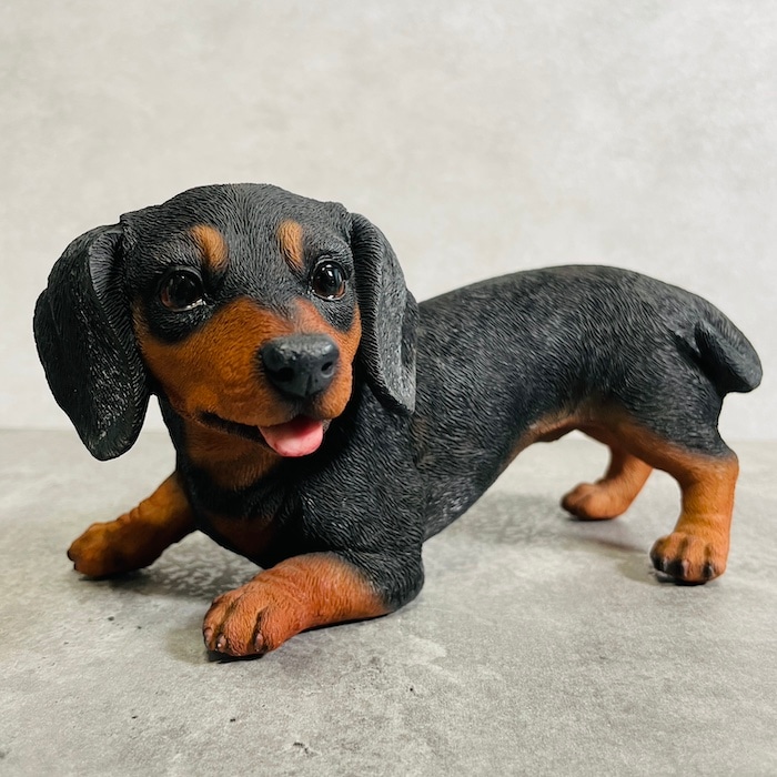 かわいい 犬 置物 じゃれる ミニチュアダックスフンド woobia ウービア