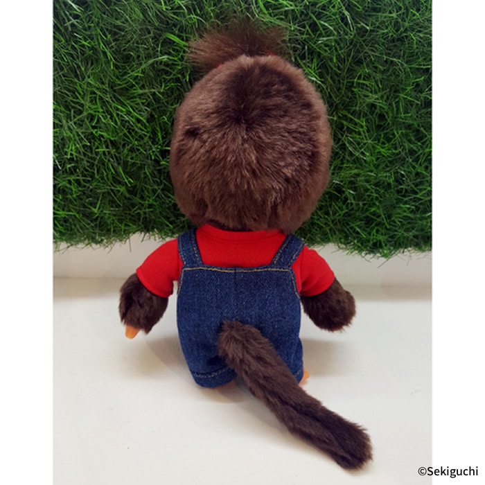 オーバーオールモンチッチ Sサイズ 女の子 レッド|【ぬいぐるみの