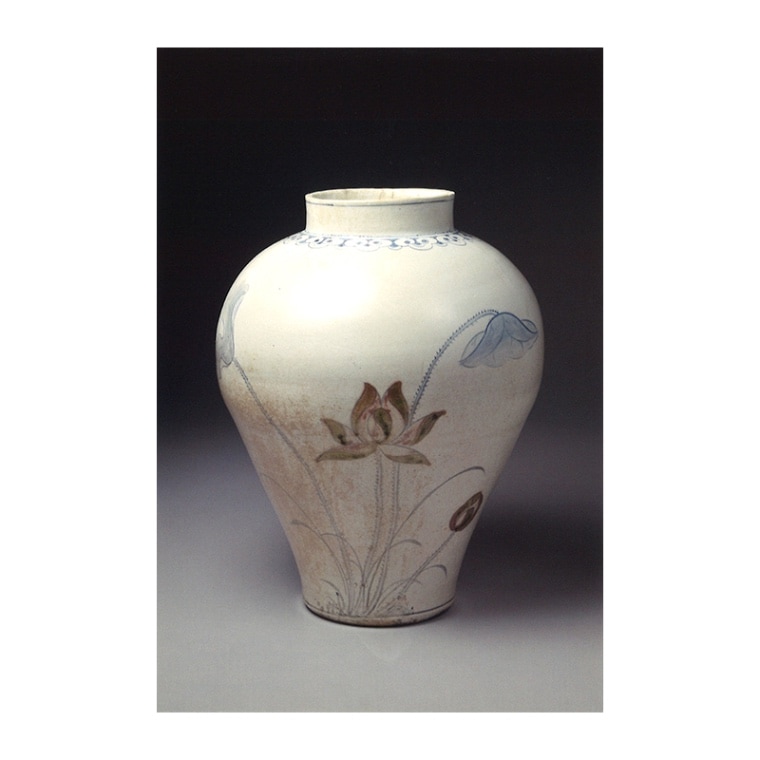 美しい高麗青磁の飾壺 国宝級な韓国作家 文柱天作 美しい