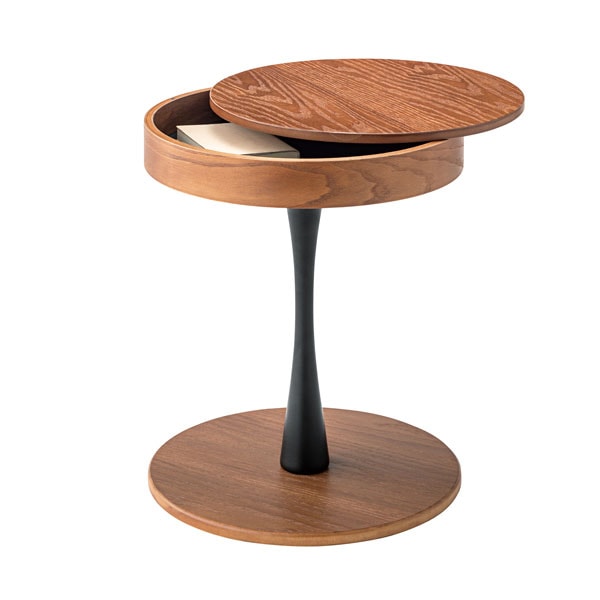 北欧 レトロ ミッドセンチュリー 4段 サイドテーブル ラウンド ガラス