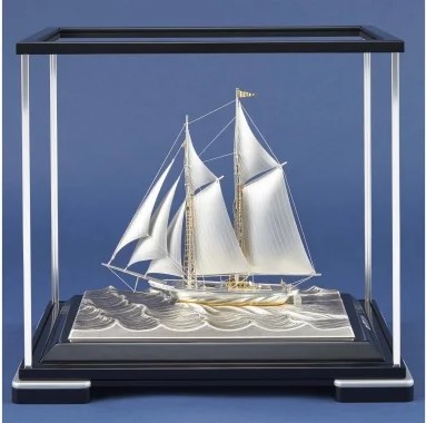 武比古 銀製ヨット 2本マスト 4号 No.4 スターリングシルバー