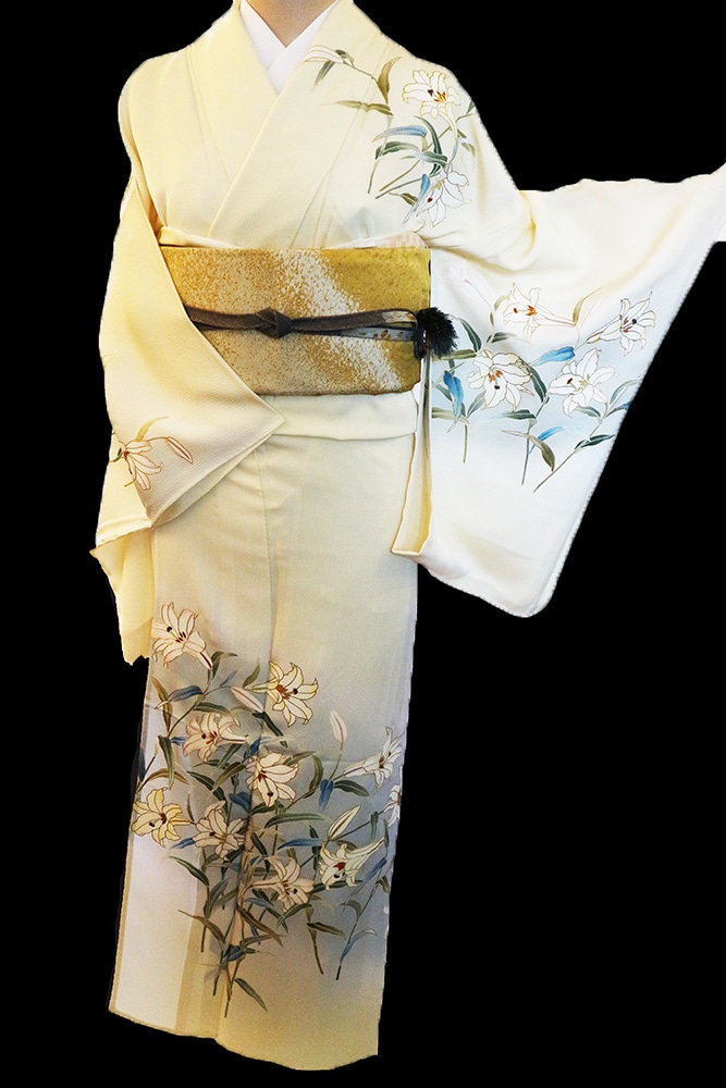ゆりのはな 訪問着 友禅金彩加工ボカシ 金駒刺繍 紋意匠 トール 正絹