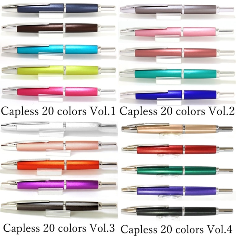 パイロット ノック式万年筆 限定色 キャップレス デシモ 20カラーズ