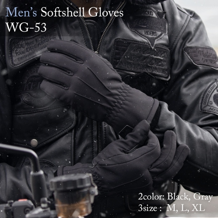 バイク ウィンターソフトシェルグローブ[WG-53] グローブ,ウィンター