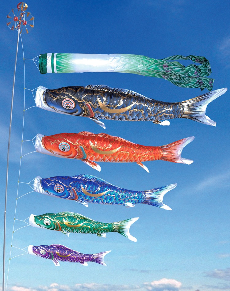 茶道具 掛軸 鯉のぼり 鯉幟 絵 一行 上村米重 共箱 【公式通販】