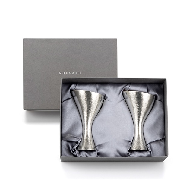 ワイングラス - Sライン - 金箔 2ヶセット｜錫製雑貨・酒器の通販は能