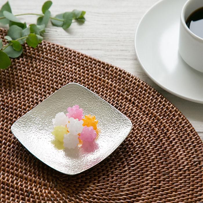 角小皿 4枚 江戸 成化年製 小皿 取り皿 微塵唐草 希少 人気 即売切