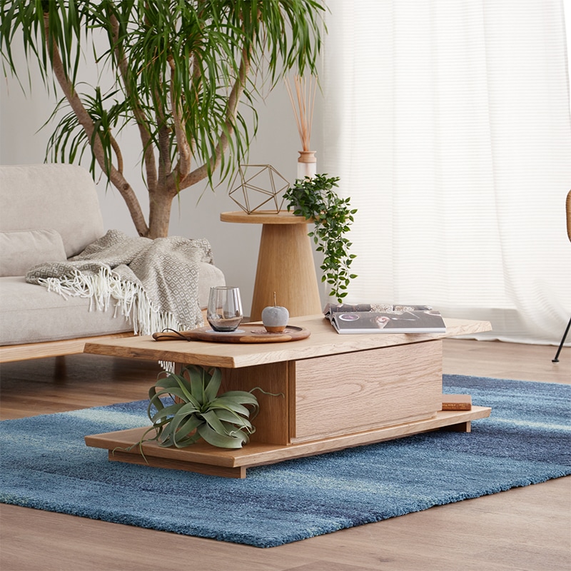 重厚感のあるオーク材 オランダ家具 センターテーブル ローテーブル