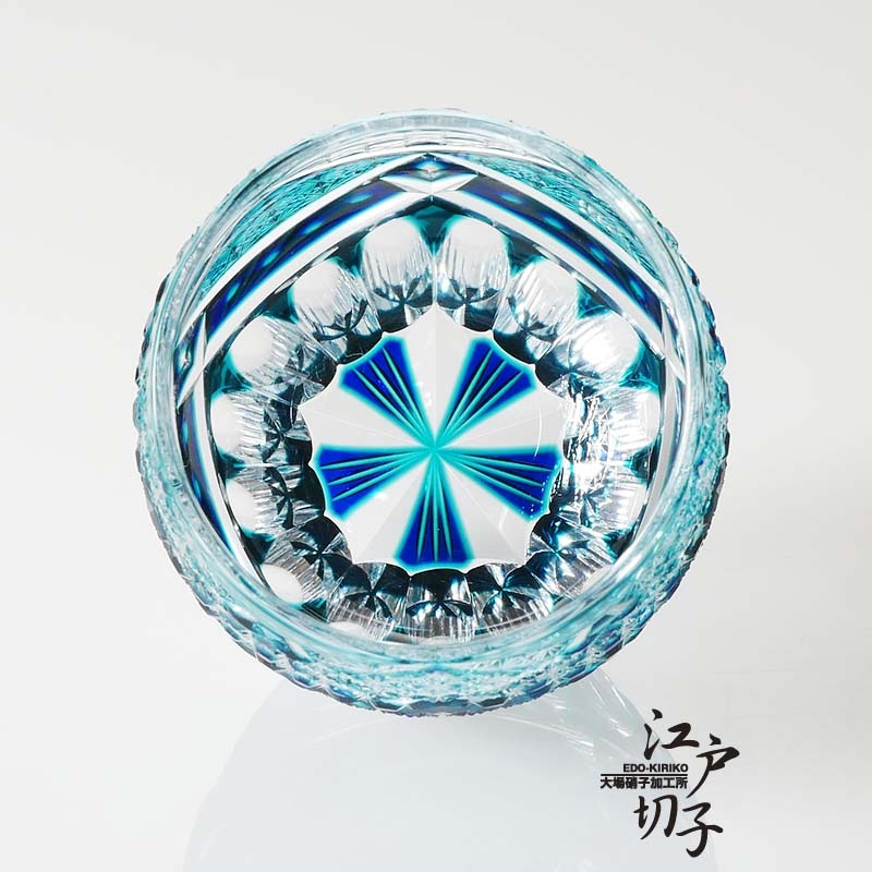 江戸切子 ロックグラス｜江戸切子の通販｜樽型2層被せ カーテンコール