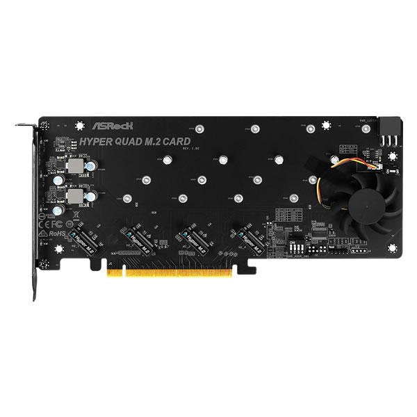 ASRock HYPER Quad M.2 Card Gen4 M.2 SSD 増設ボード | ストレージ