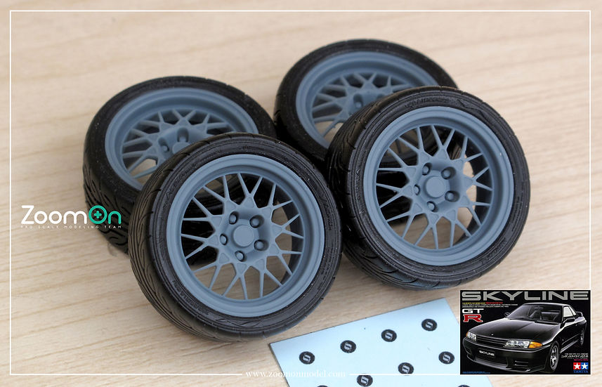 1/43 スカイライン改 R32 GT-R スカラ－ アルミ製 深リム 1/43