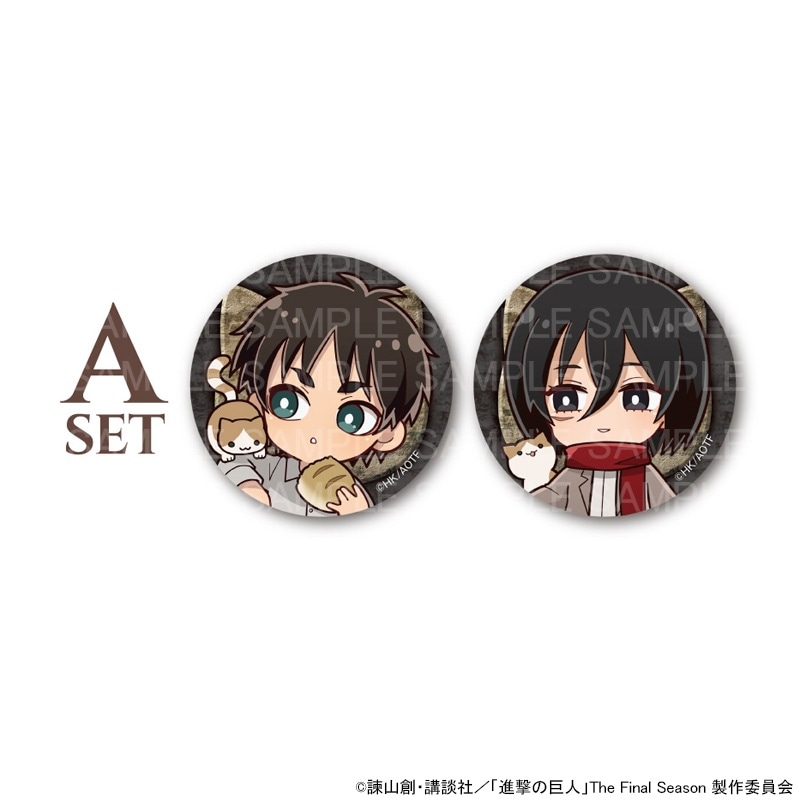 進撃巨人中学校 缶バッジ ミカサ 進撃の巨人 進撃！巨人中学校 缶